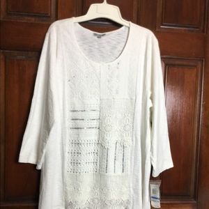 NWT JM Collection top size XL White color